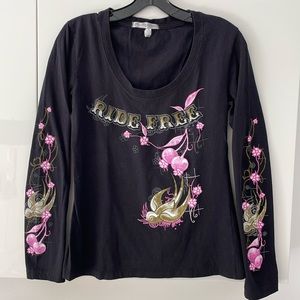 Hot Leathers Scoop Neck Black Jersey